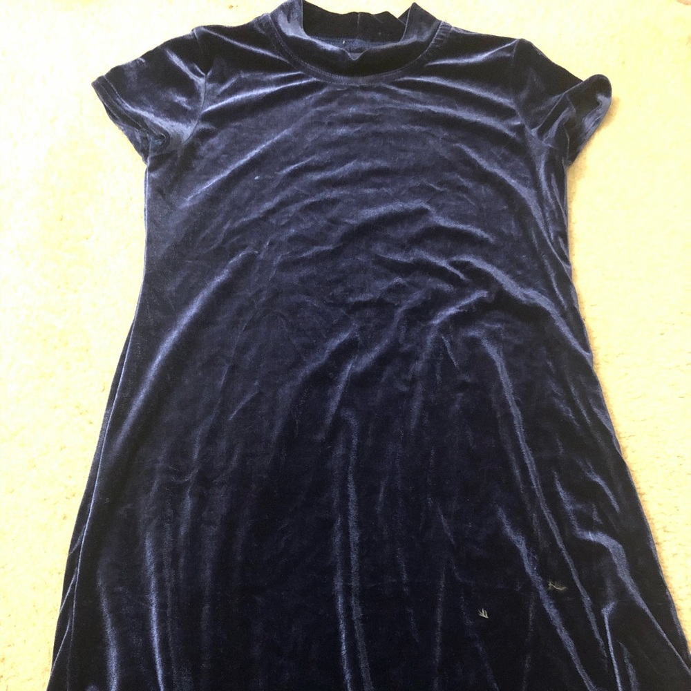 Navy velvet kids dress